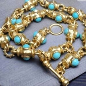 Gold and Turquoise Women's Necklace